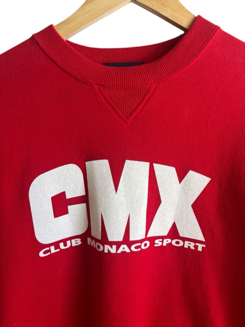 Club Monaco CMX Sweatshirt Red Crewneck Logo 90s Retro - Picture 3 of 10